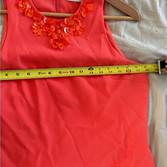 TRINA TURK Coral Beaded Shift Dress, size 6 - Picture 9 of 10